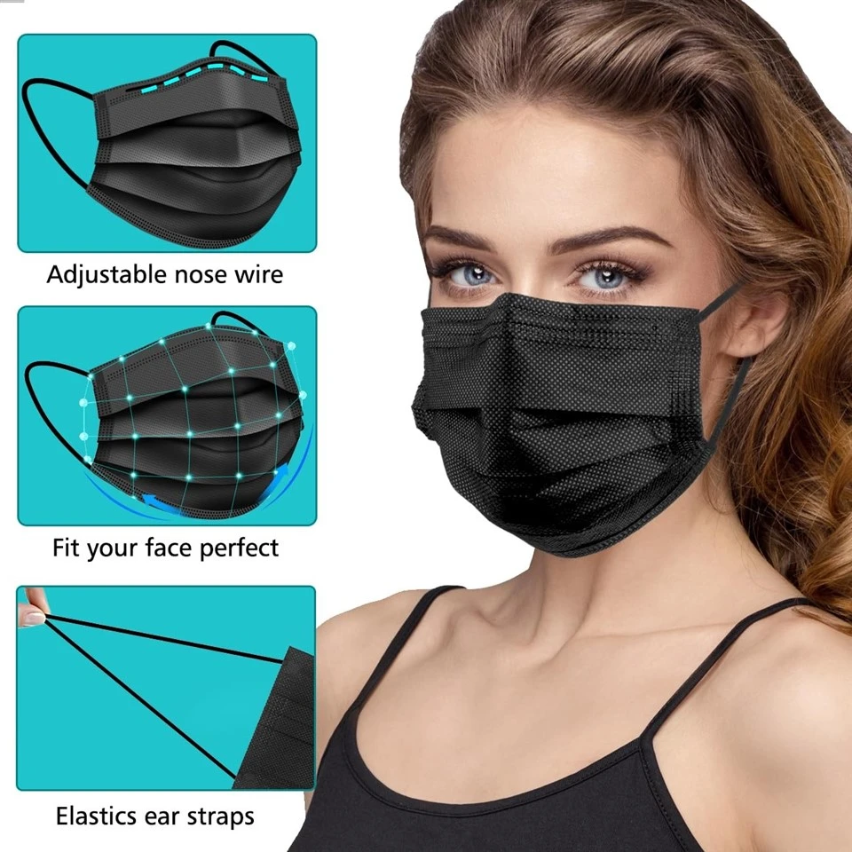 disposable black face mask